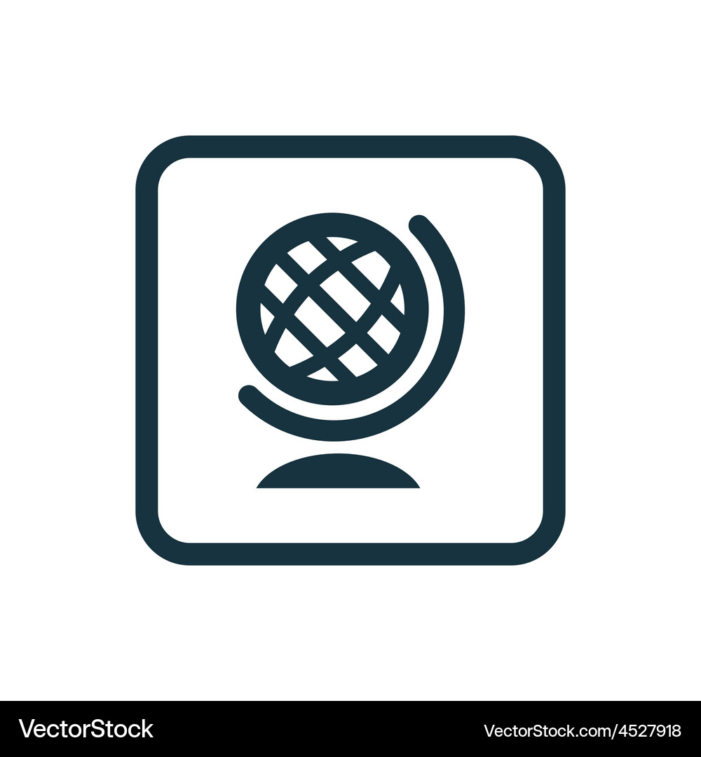 Globe icon rounded squares button Vector Image