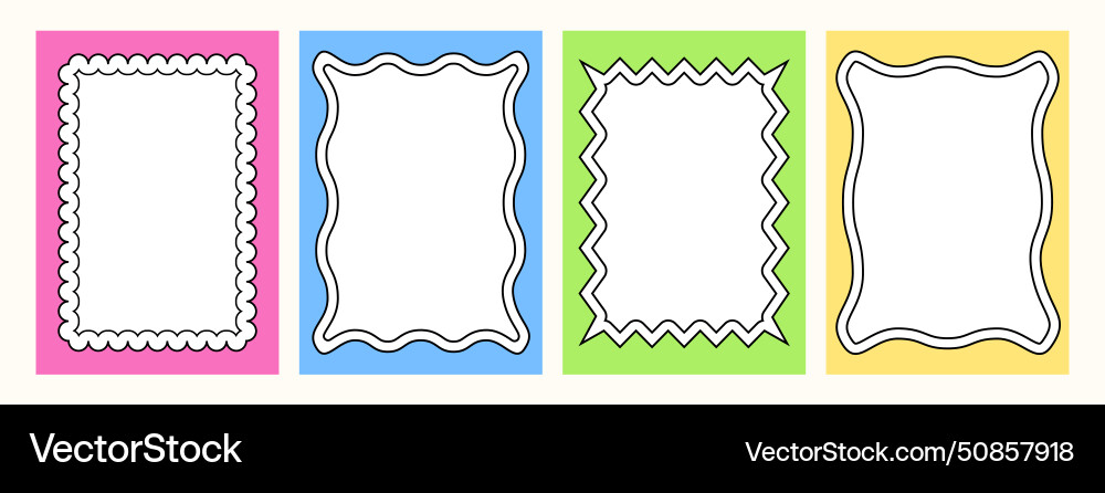 Group of empty hand drawn frames for text Group of empty hand drawn frames for text vector image