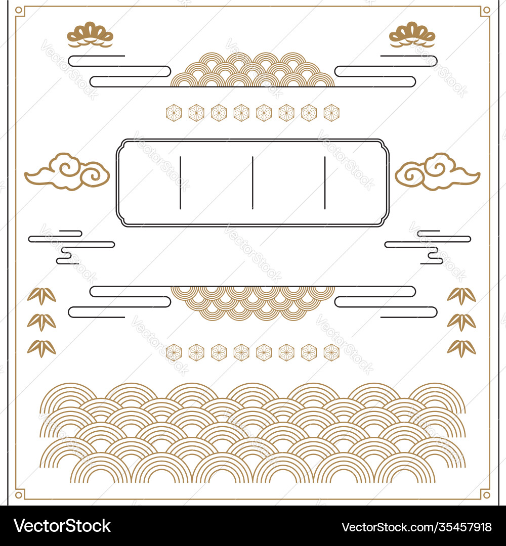 Japanese template with line pattern geometric Japanese template with line pattern geometric Vector Image