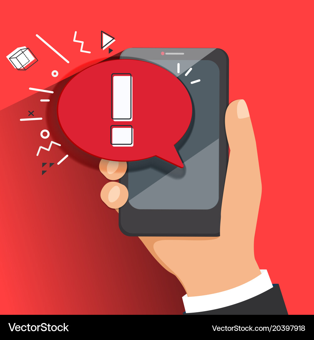 Mobile Phone Error Notification Vector Image