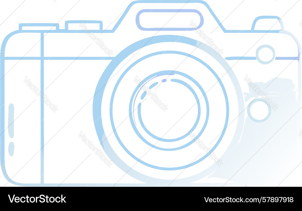 Sleek outline dslr camera icon design generative vector image
