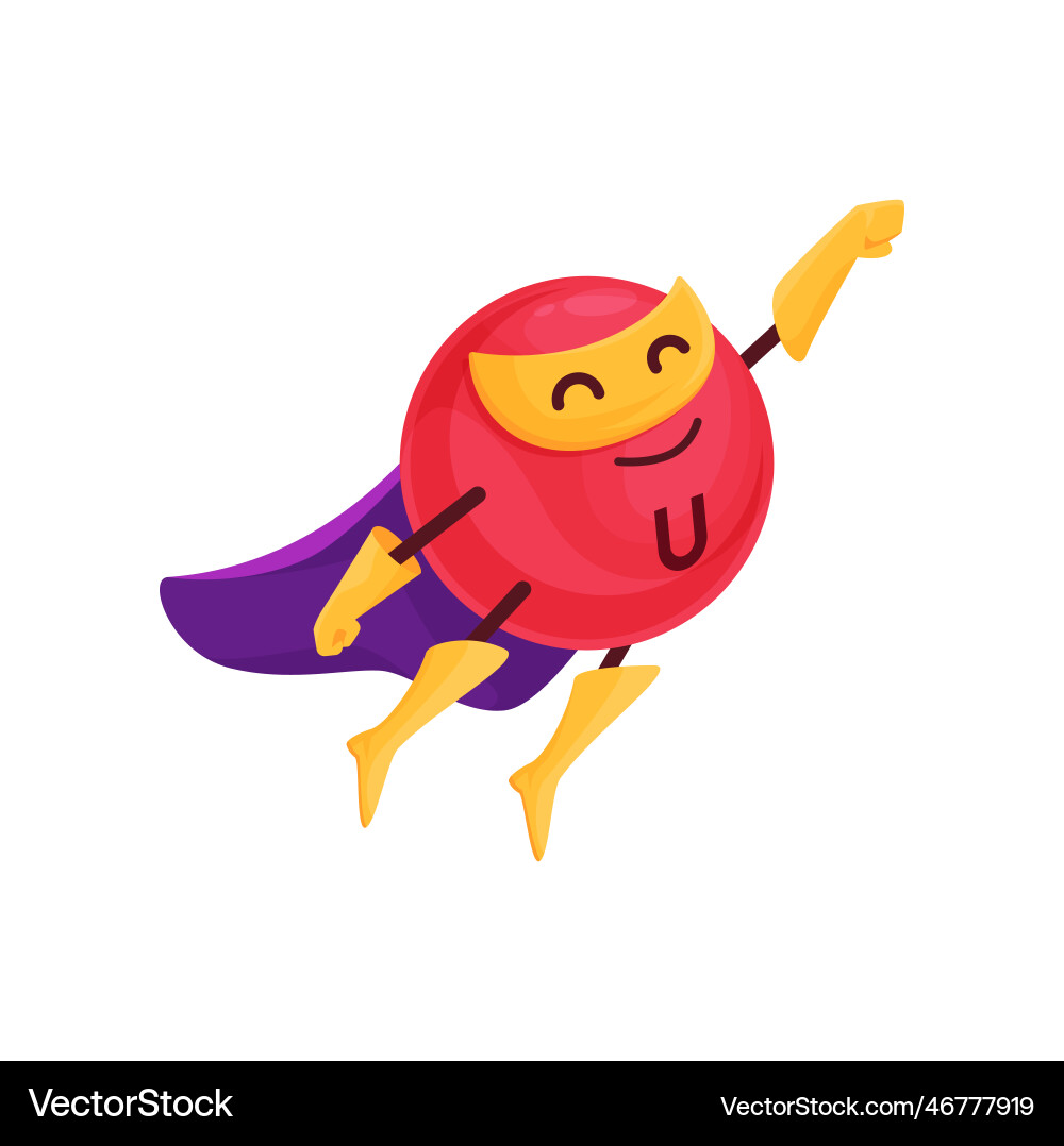 Cartoon vitamin u superhero character nutrient Cartoon vitamin u superhero character nutrient vector image