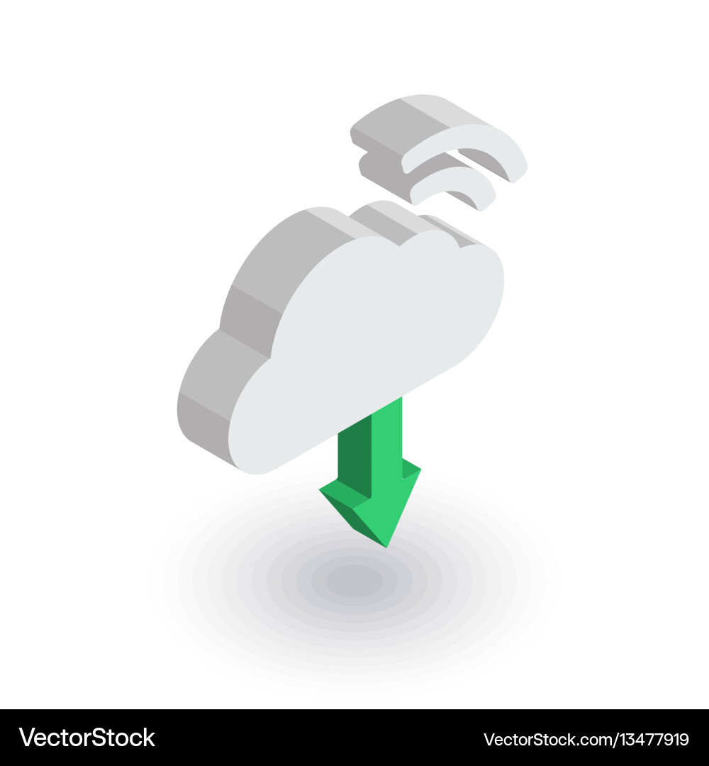 Cloud-Download Computertechnologie isometric flat Cloud-Download Computertechnologie isometric flat vektorbild