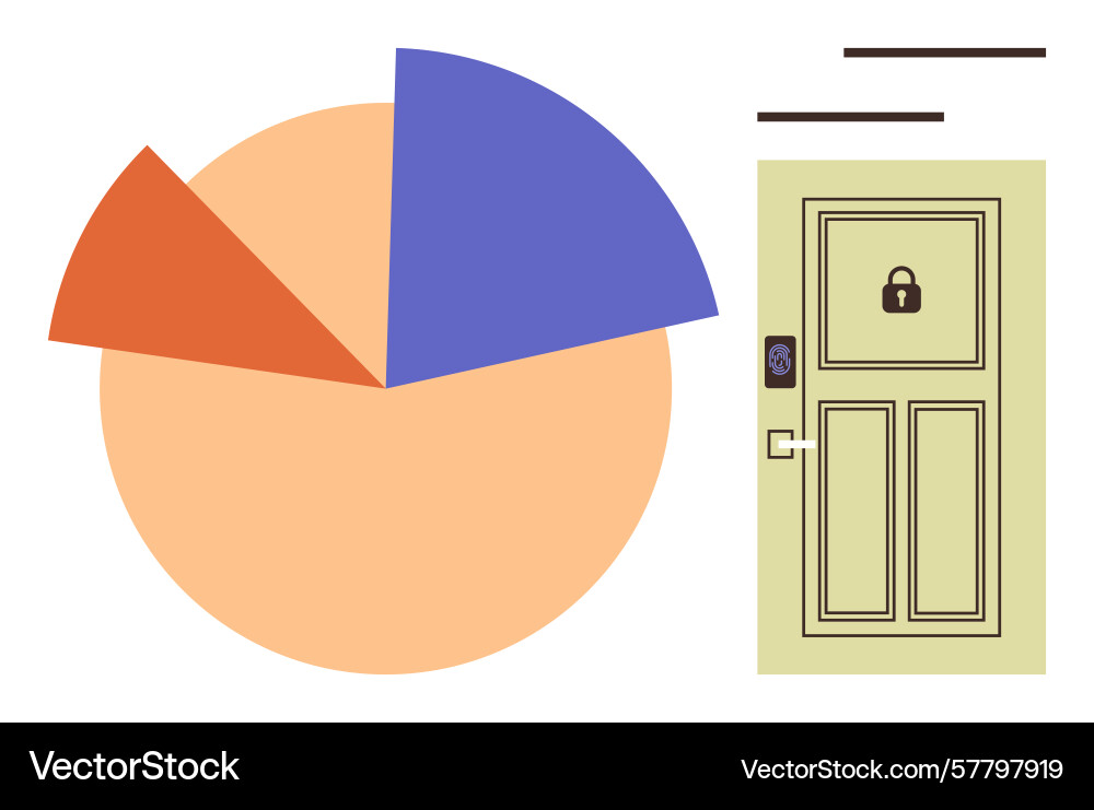 Data-driven security concept with pie chart Data-driven security concept with pie chart vector image