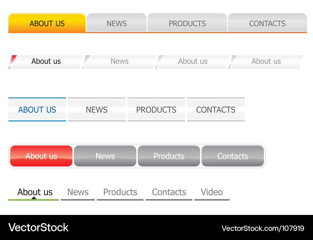 Navigation Bar Styles vector image