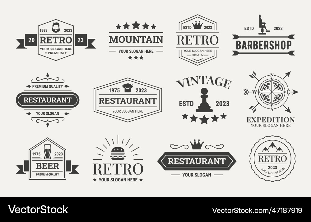 Retro Vintage Label Elements Vector Image