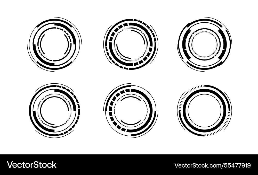 Sci-Fi Circle UI Elements vector image