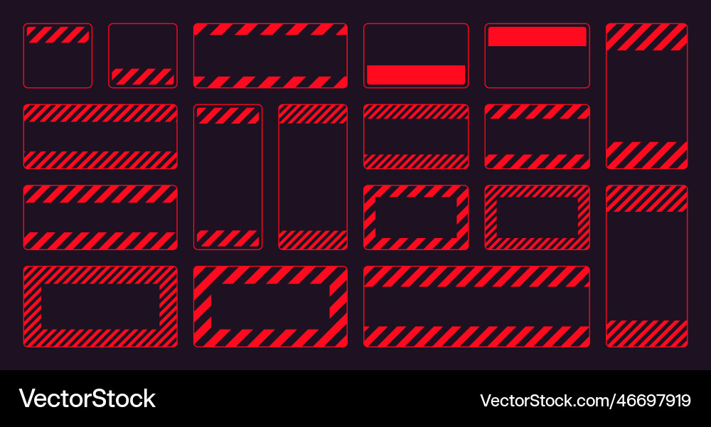 Various blank red warning signs with diagonal Various blank red warning signs with diagonal vector image