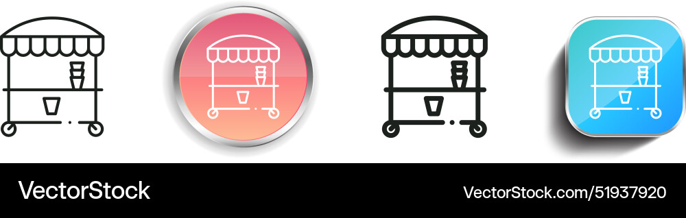 Booth icon thin linear regular and button style vector image