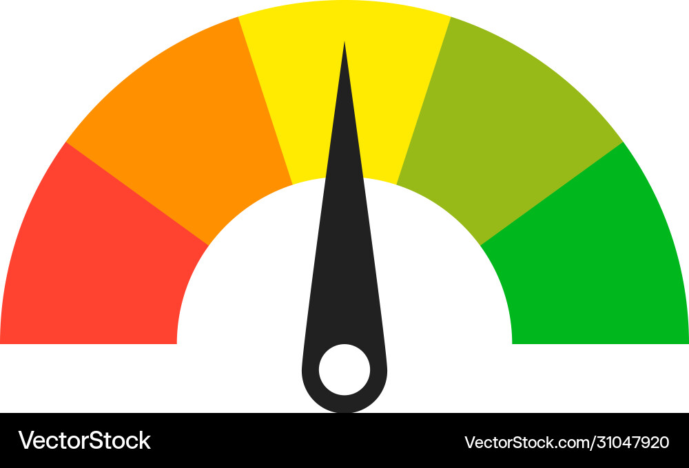Colored scale gauge indicator with different Colored scale gauge indicator with different vector image