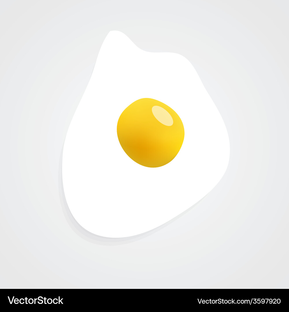 Fried egg icon image contains a gradient mesh vector image