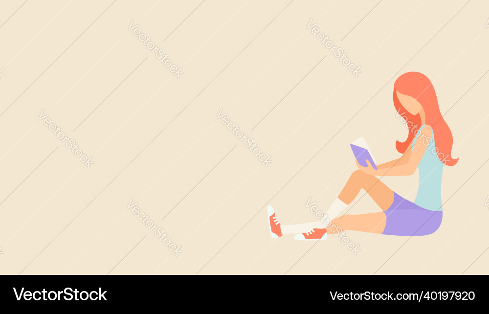 Girl reading a book with her foot resting vector image