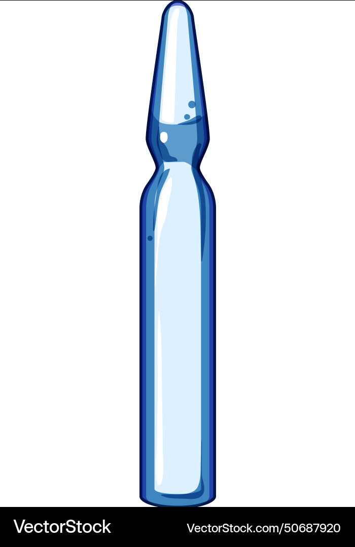Glass medical ampule cartoon Royalty Free Vector Image