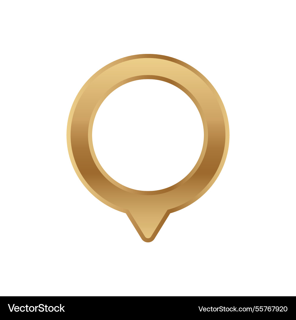 Golden circular badge with pointer shape vector image