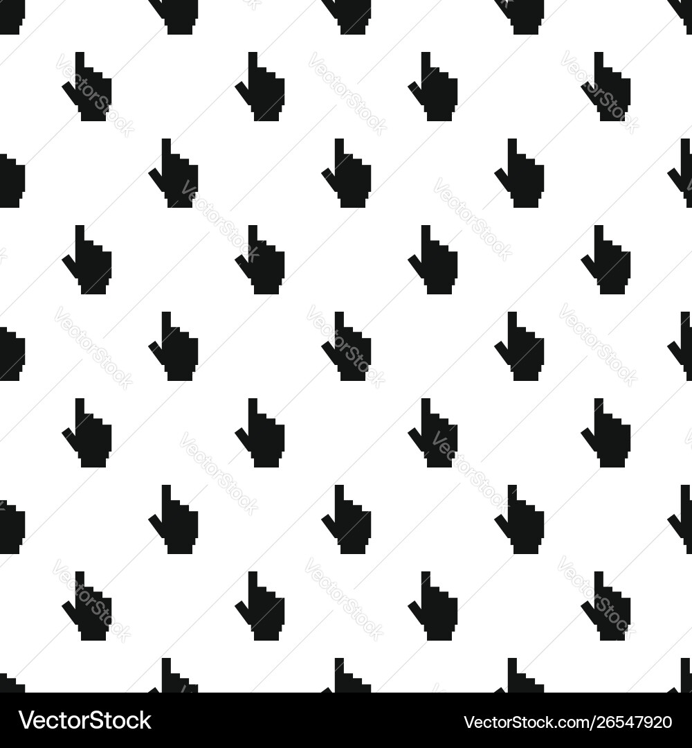 Hand cursor pixel pattern seamless Hand cursor pixel pattern seamless vector image