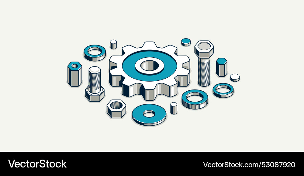 Mechanical engineering concept gears and cogs Vector Image