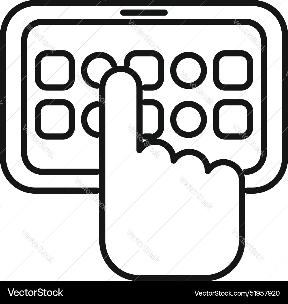 Person using smartphone with digital password Vector Image
