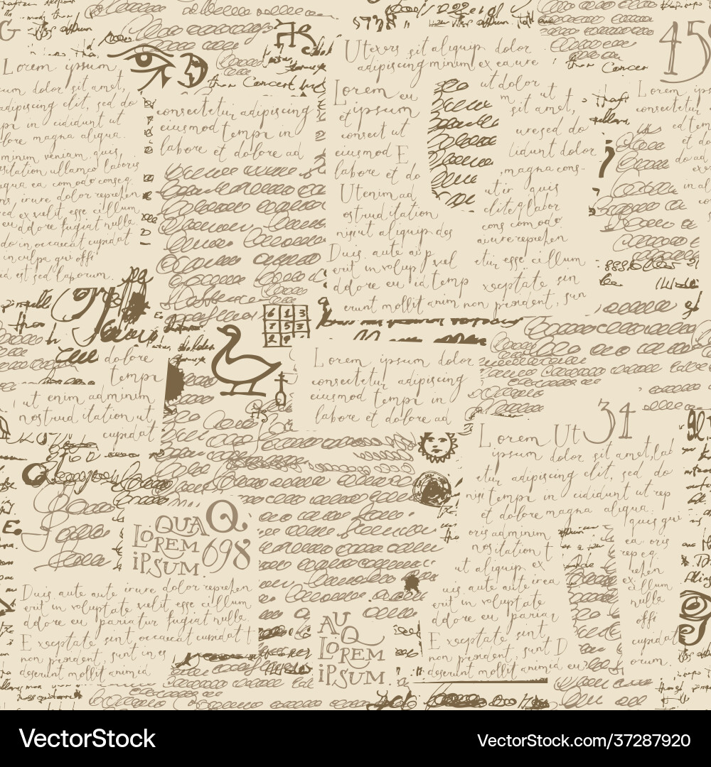 Seamless pattern with handwritten text lorem ipsum Seamless pattern with handwritten text lorem ipsum vector image