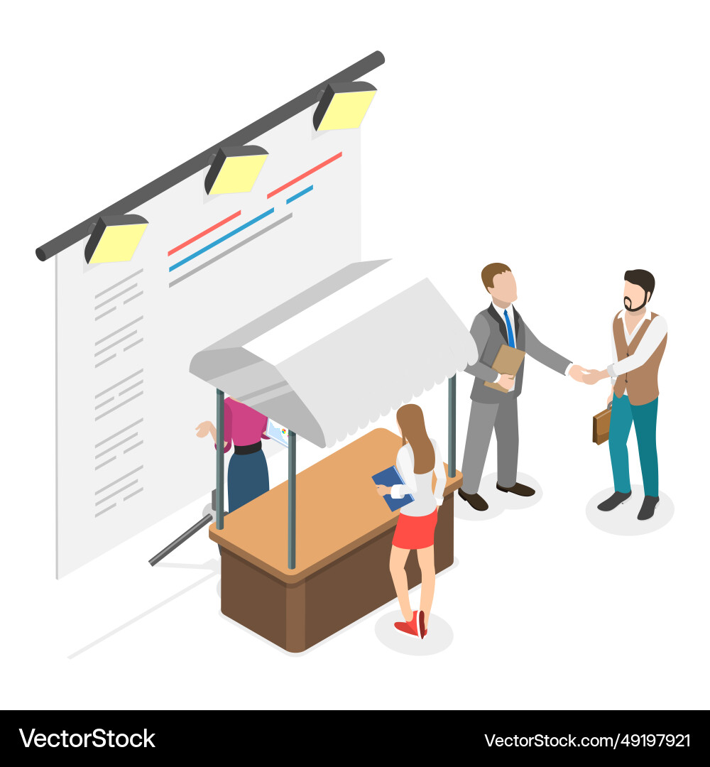 3d isometric flat of trade 3d isometric flat of trade vector image