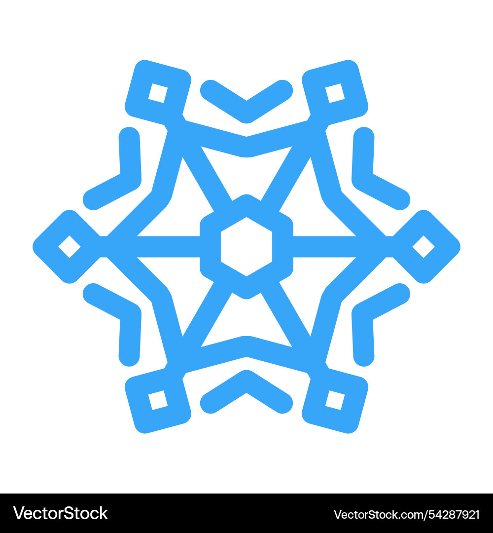 Blue snowflake icon for snow design and pattern Blue snowflake icon for snow design and pattern vector image