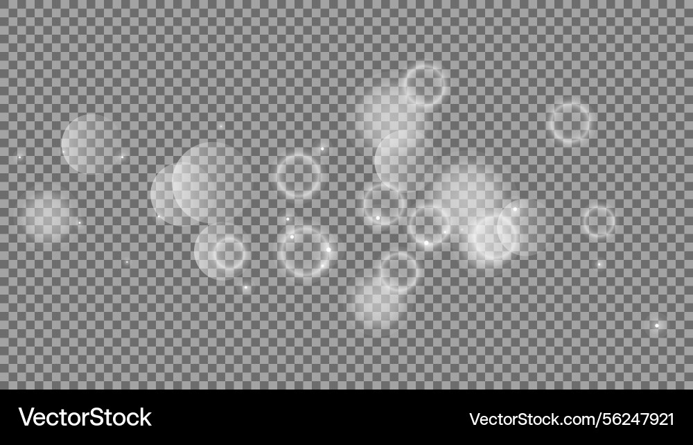 Bokeh circles on transparent background Bokeh circles on transparent background vector image
