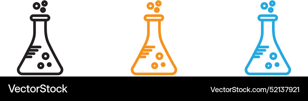 Chemical flask logo set collection for web app ui Vector Image