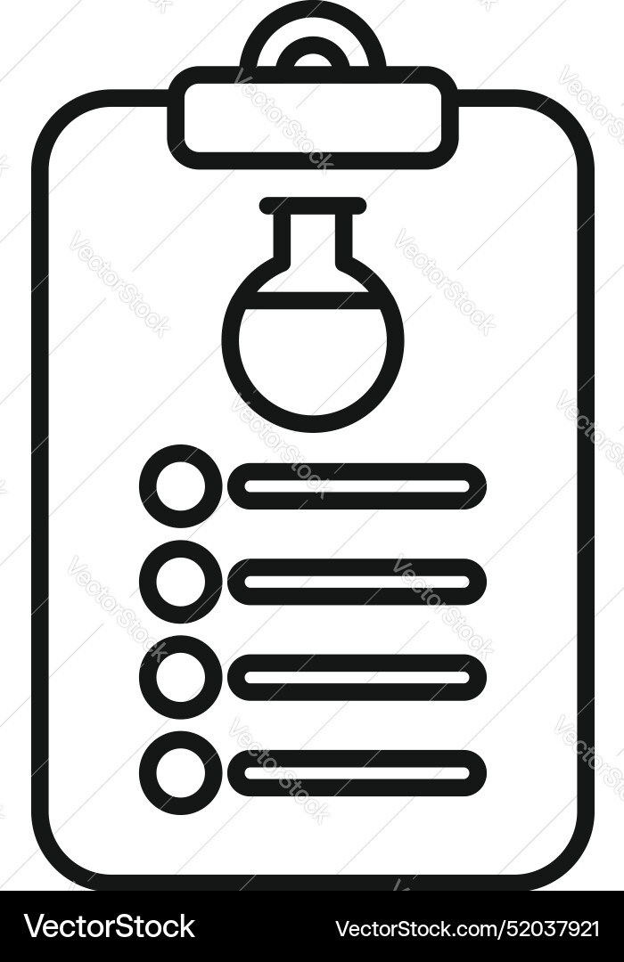 Clipboard with checklist and flask icon Clipboard with checklist and flask icon vector image