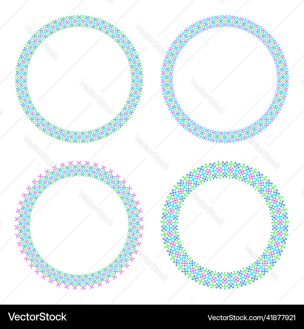 Colorful Circle Border Patterns vector image