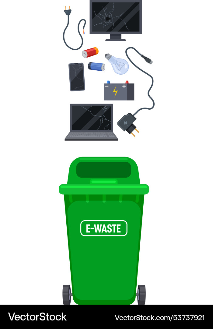E-waste container trash sorting and garbage E-waste container trash sorting and garbage vector image