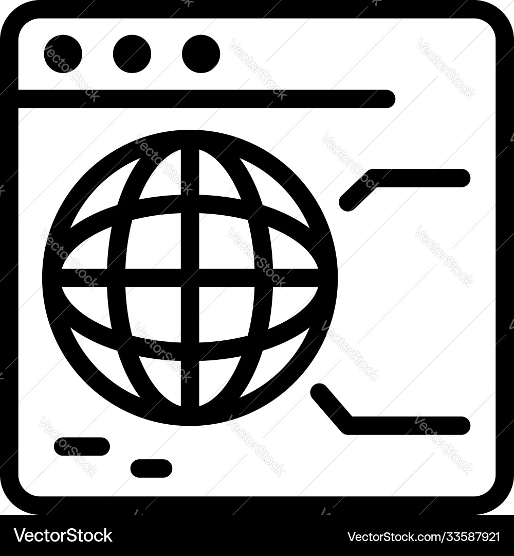Global browser icon outline style Vector Image