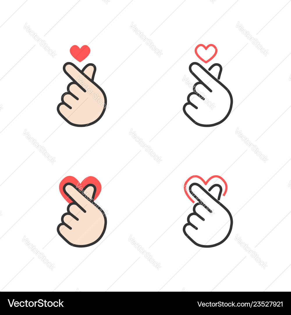 Icon of hand making small heart i love you vector image