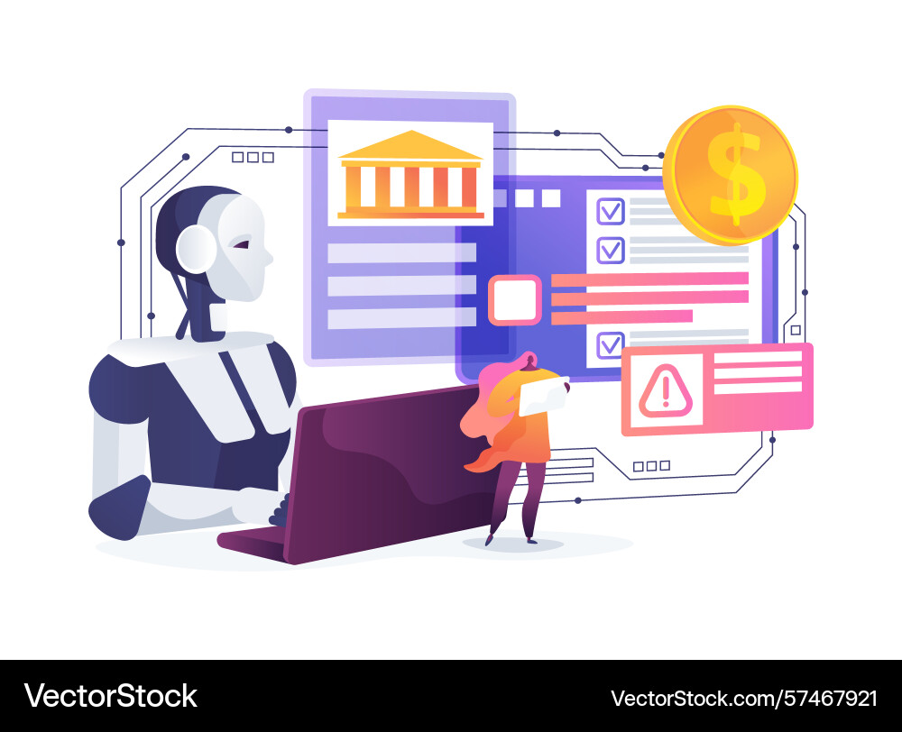 Real-time fraud detection systems abstract concept Real-time fraud detection systems abstract concept vector image