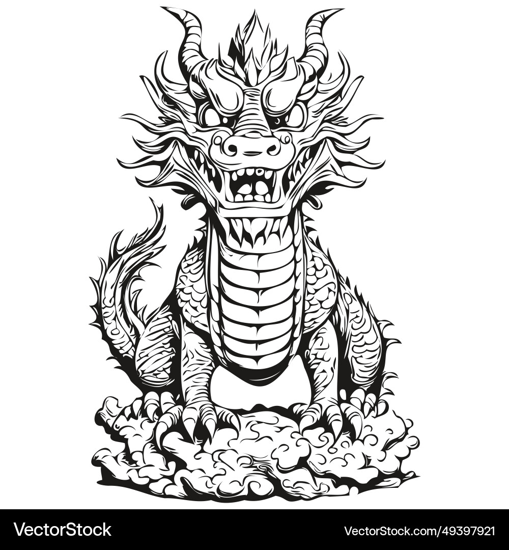 Year symbol dragon sketch for 2024 celebration Year symbol dragon sketch for 2024 celebration vector image
