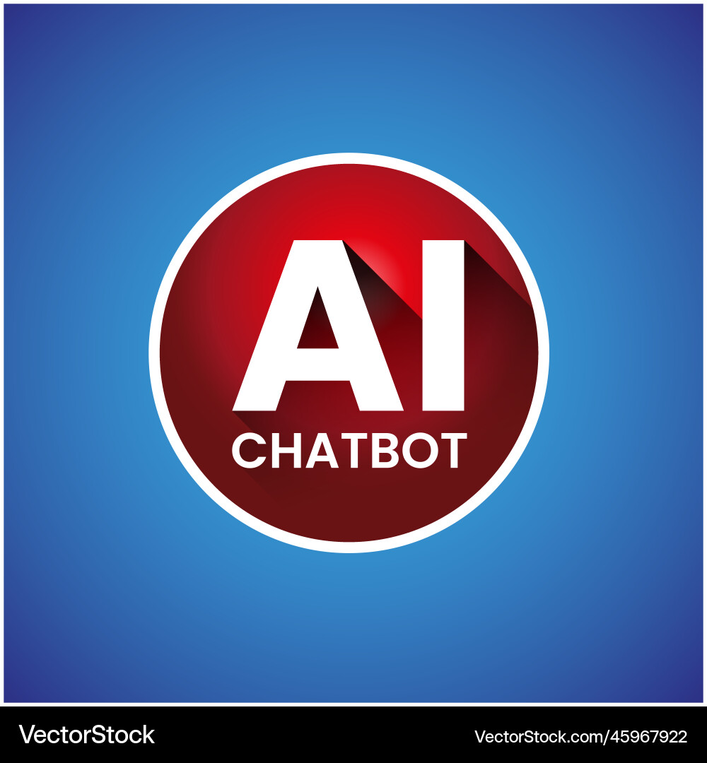 Ai chatbot - artificial intelligence button sign vector image