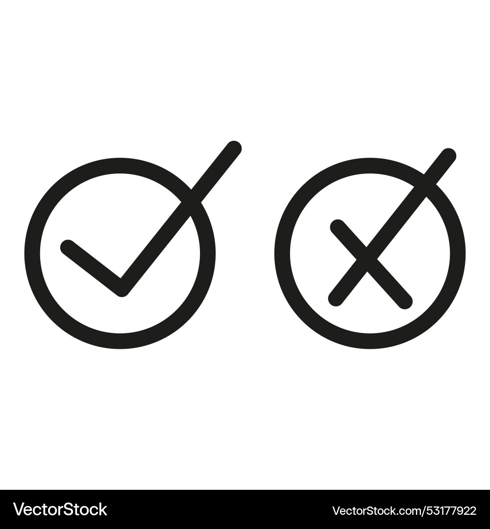 Check mark and cross icons stock image Check mark and cross icons stock image vector image