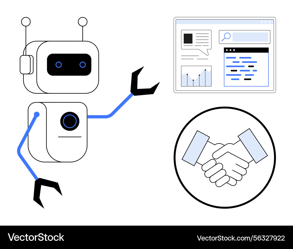 Robot Data Insights & Collaboration vector image