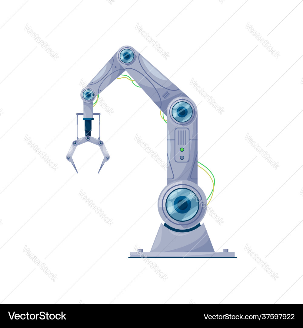 Roboterautomatisierungsgerät isoliert automatisierten Krallenarm vektorbild