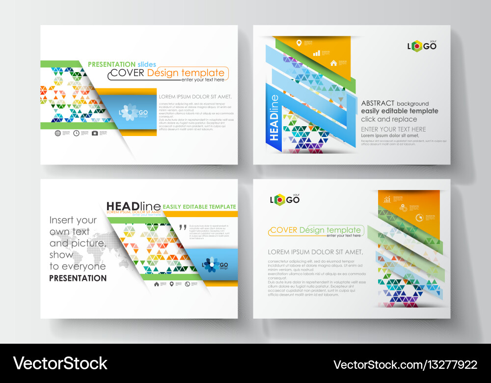 Set of business templates for presentation slides vector image