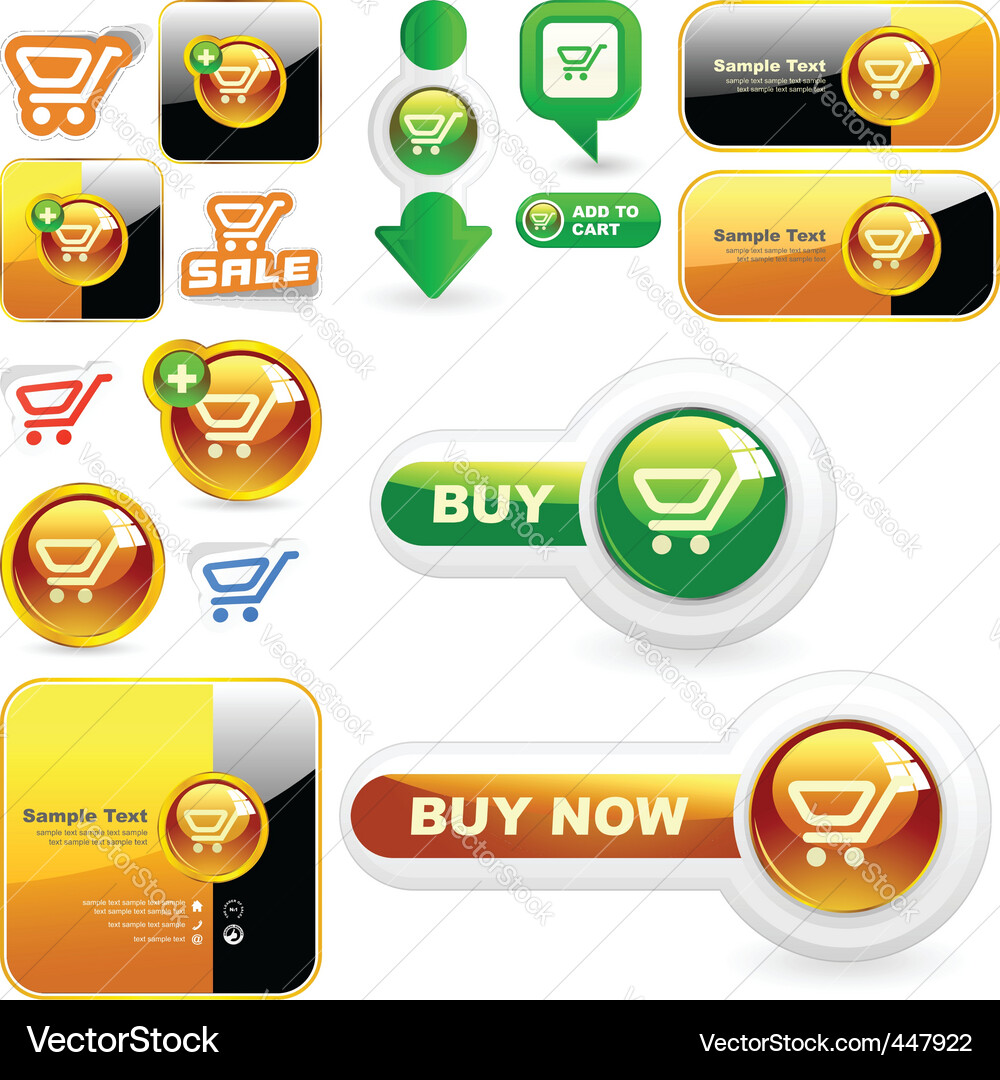 Shopping Cart Buttons Vector Image