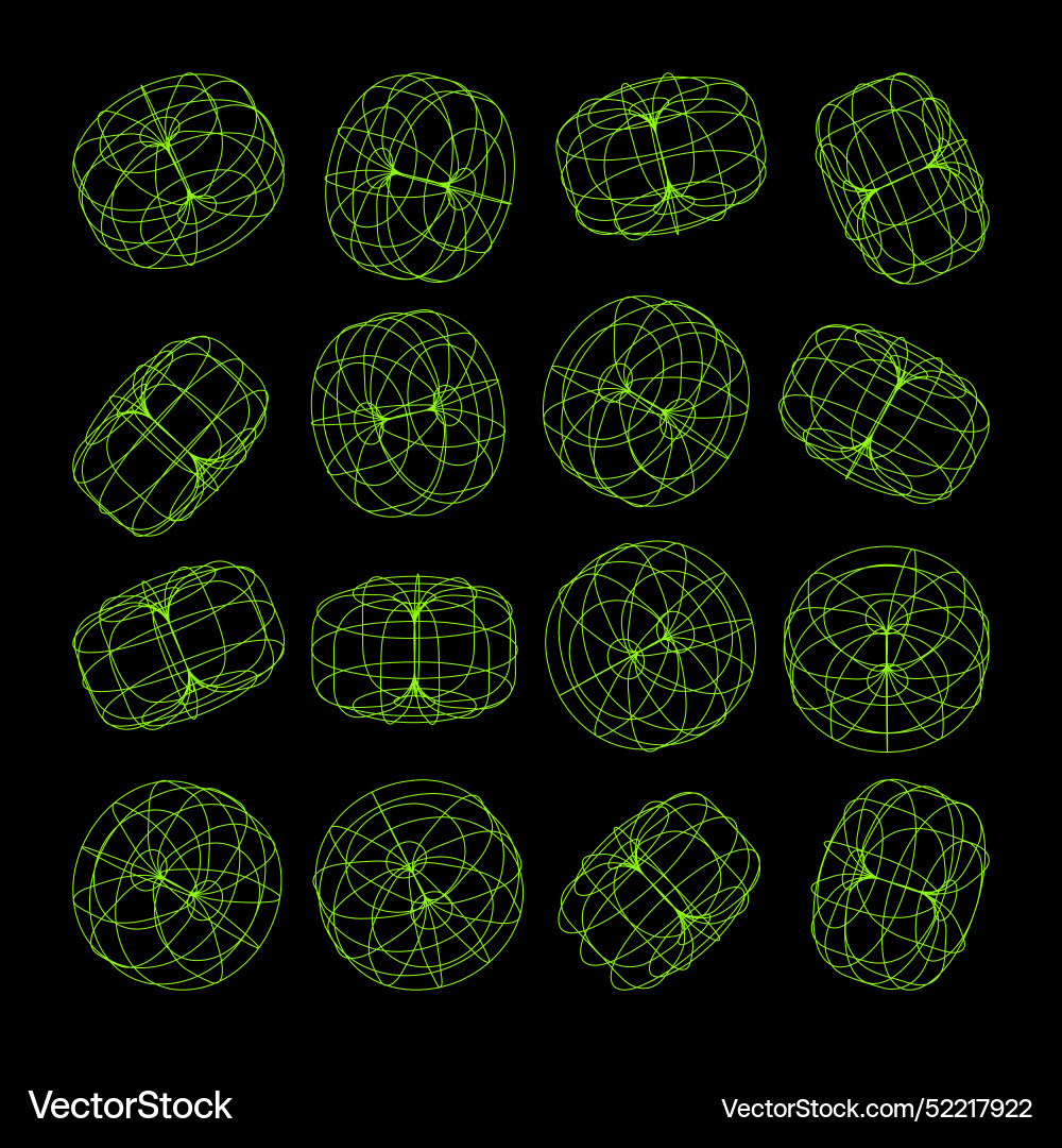 Wireframe lined shapes perspective mesh 3d grid Wireframe lined shapes perspective mesh 3d grid vector image