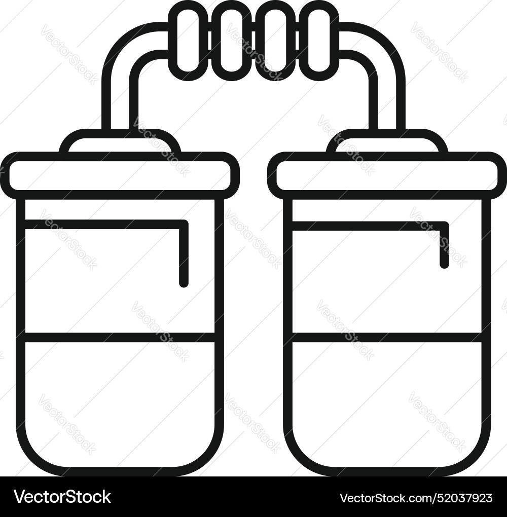 Chemical experiment with two flasks connected Chemical experiment with two flasks connected vector image