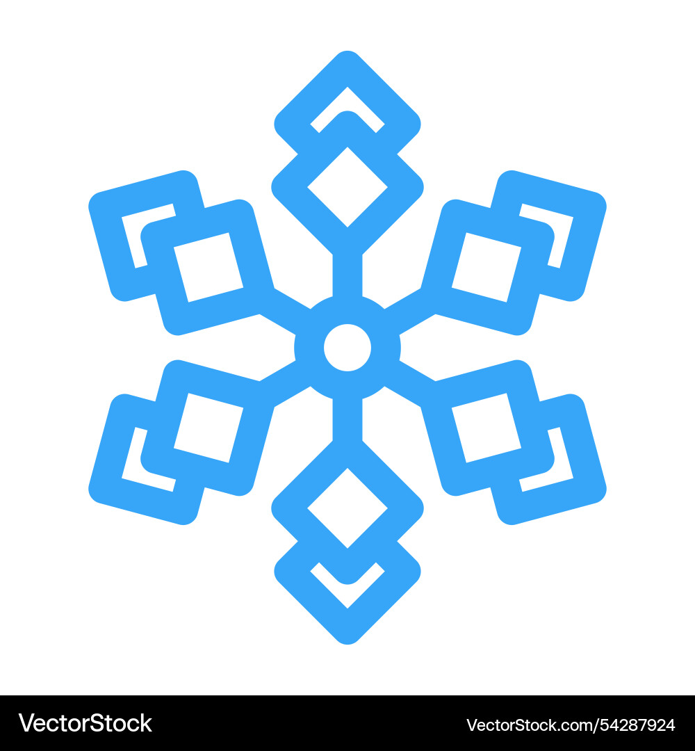 Blue snowflake icon for snow design and pattern vector image
