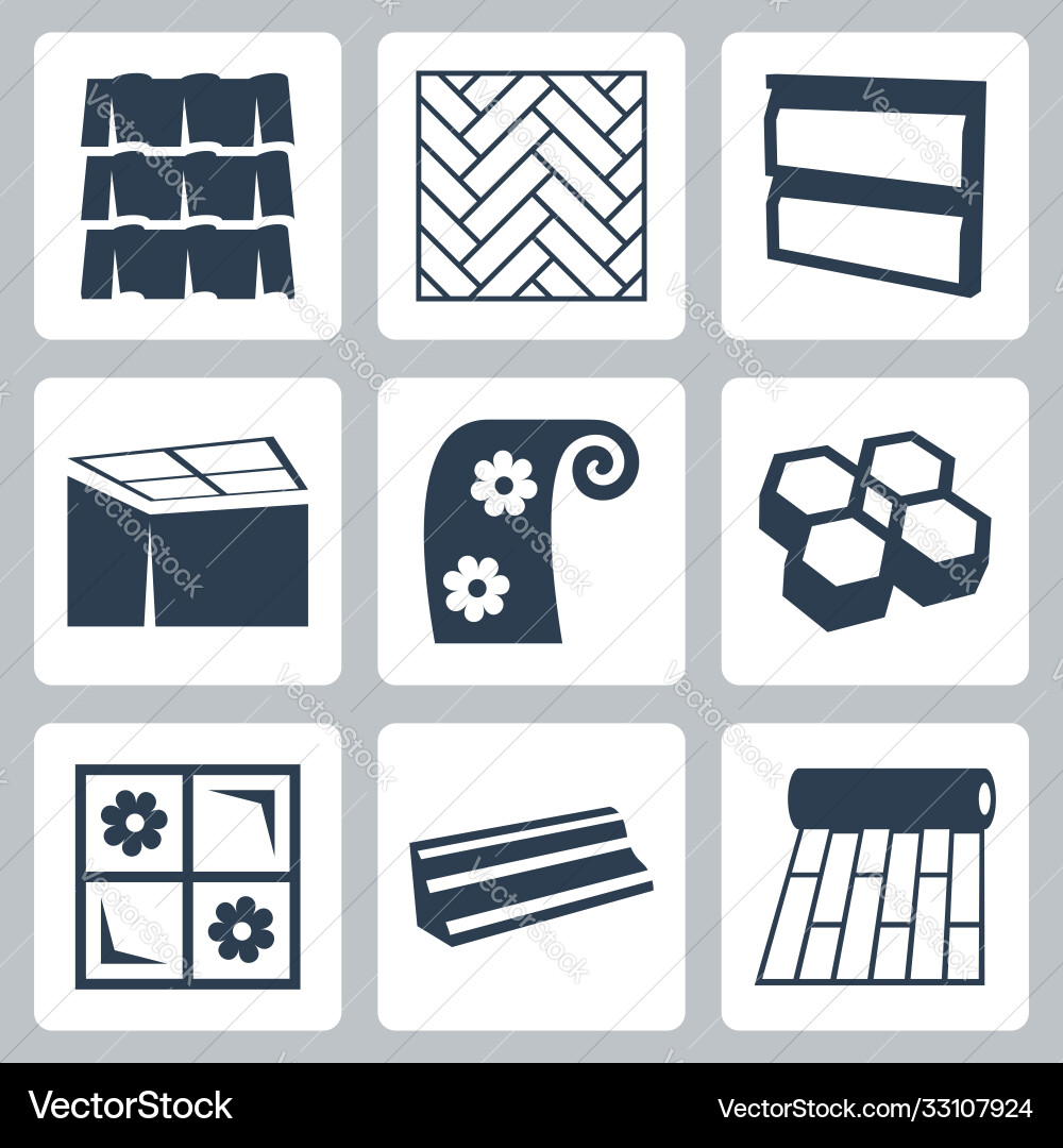 Building Materials Icons Set Royalty Free Vector Image Building Materials Icons Set Royalty Free Vector Image