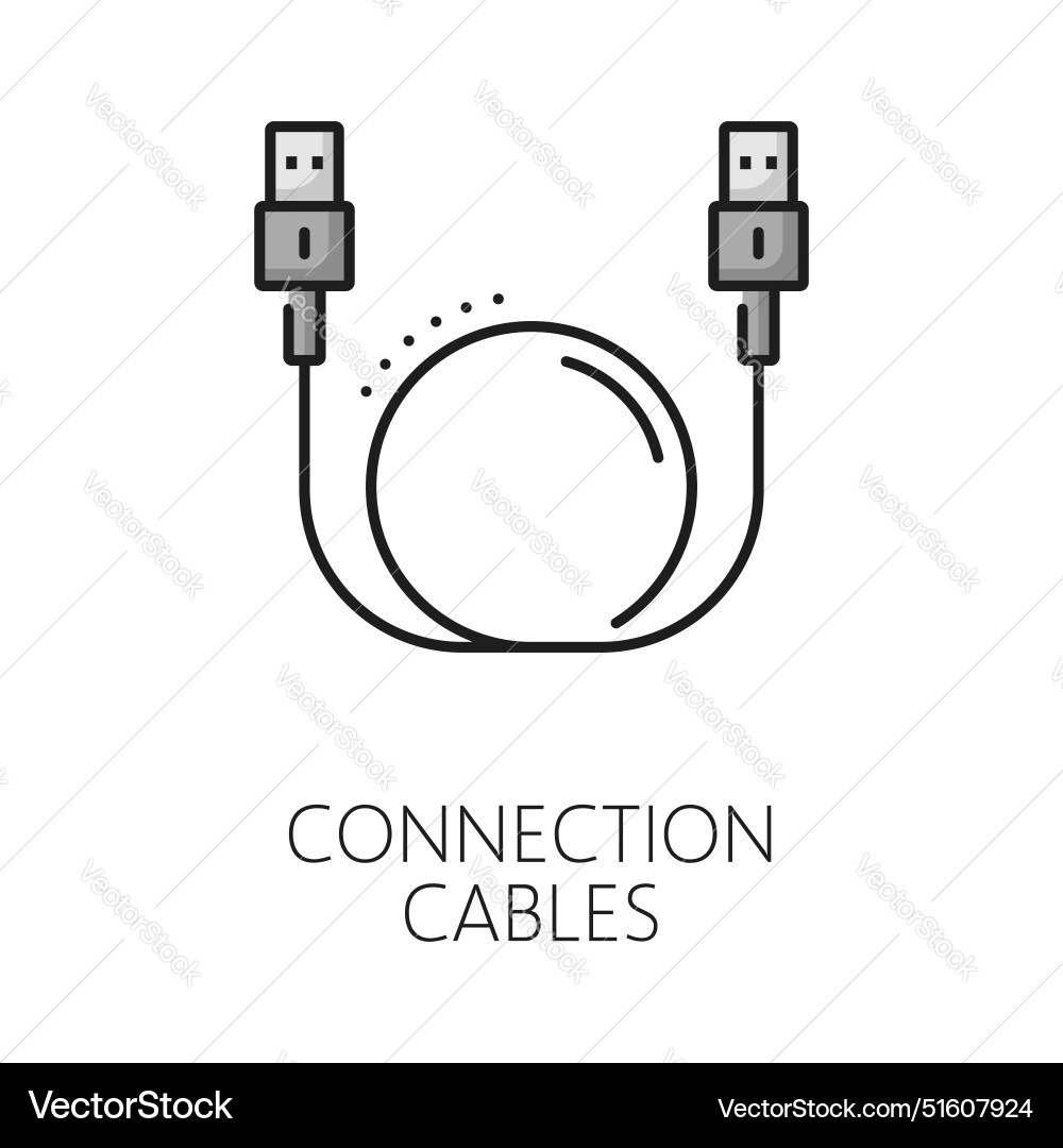 Computer connection software thin line icon Computer connection software thin line icon vector image