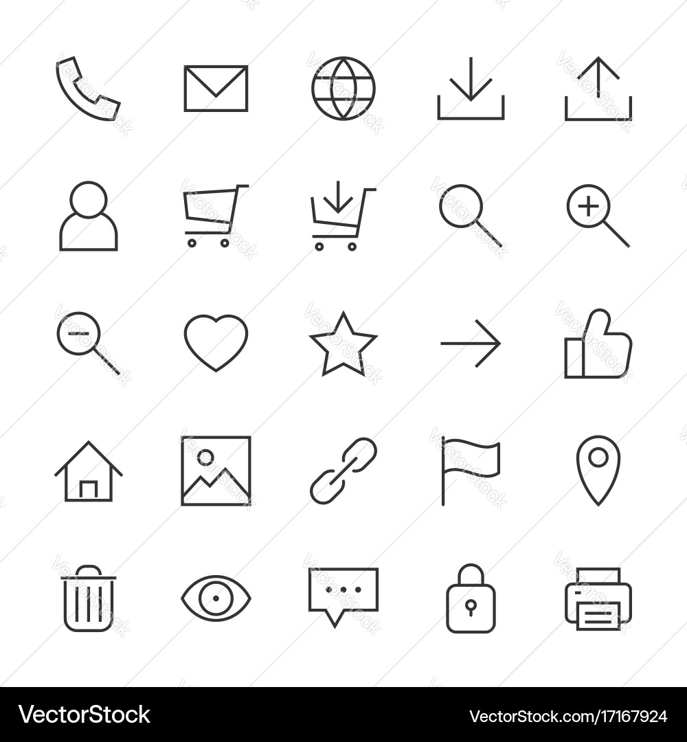 Most used webdesign icons ui set vector image