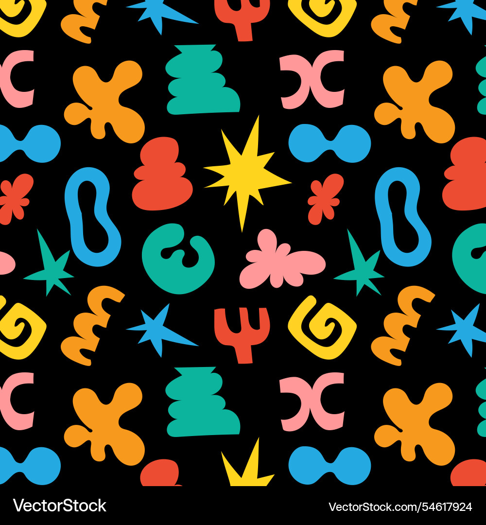Naive playful abstract shapes seamless patterns Vector Image