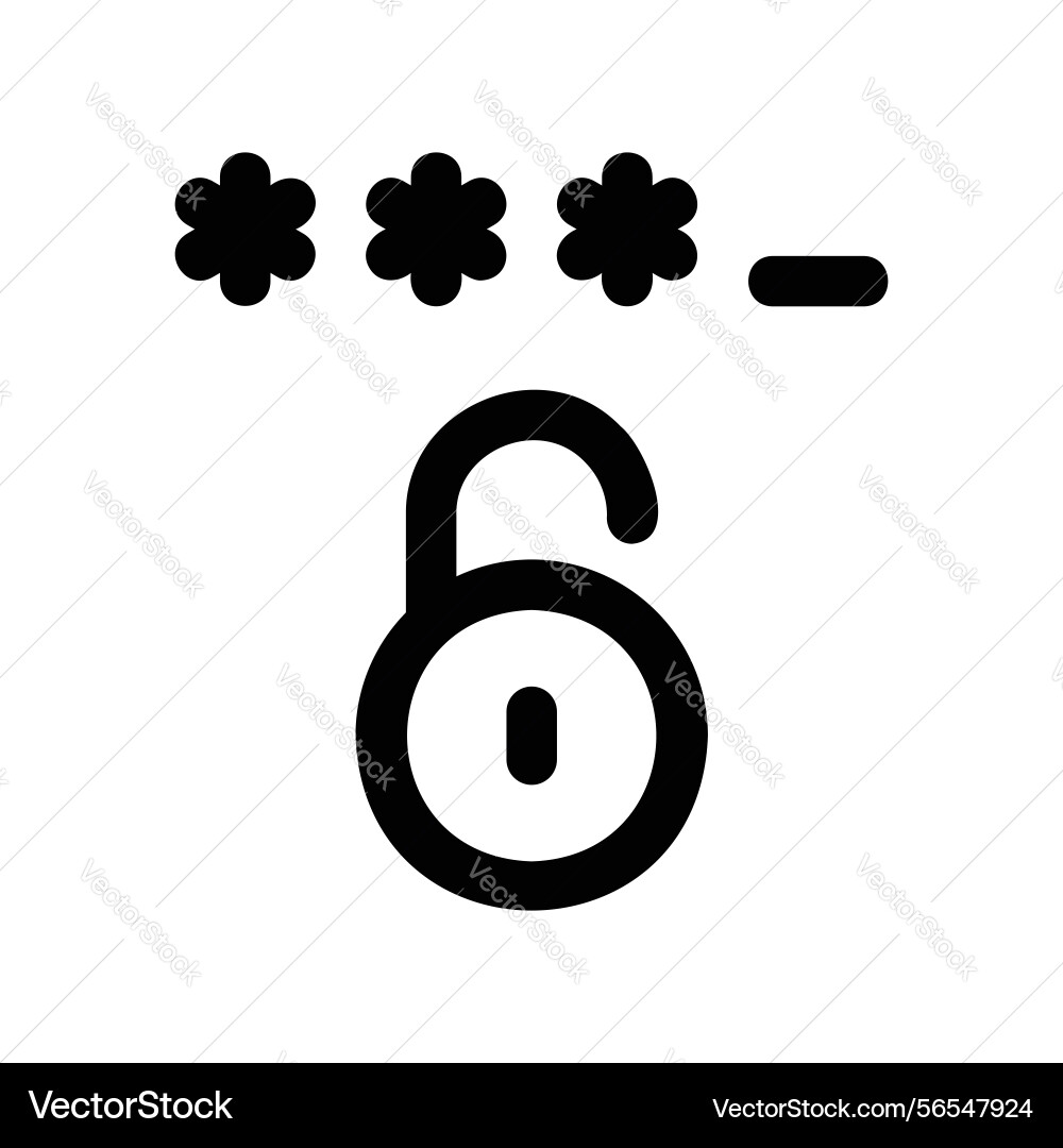 Password field with asterisks and unlocked Password field with asterisks and unlocked Vector Image