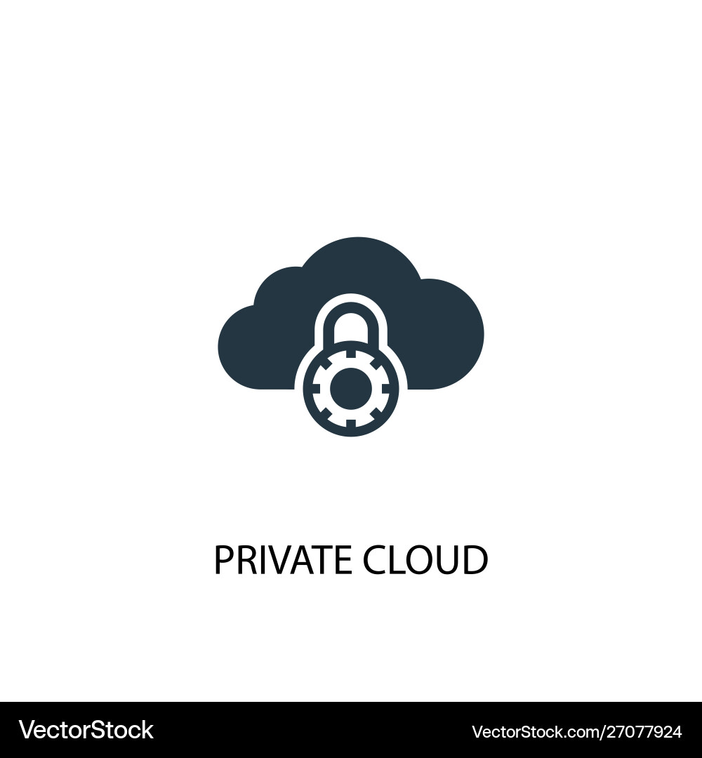 Private Cloud Icon - Secure Data vector image