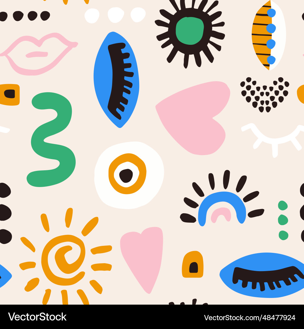 Seamless abstract pattern with hand drawn shapes Seamless abstract pattern with hand drawn shapes vector image
