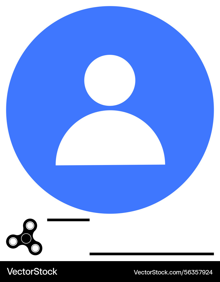 User profile icon with fidget spinner and minimal User profile icon with fidget spinner and minimal vector image